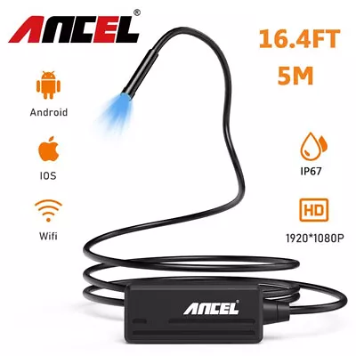 16.4FT 5.5mm Endoscope WIFI HD Borescope Inspection Camera IP67 For Android&IOS • $31.99