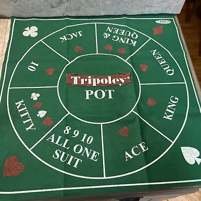 Tripoley Michigan Rummy Royal Game Felt Mat Sheet ~ Vintage  ~ Ideal Euc • $19.99