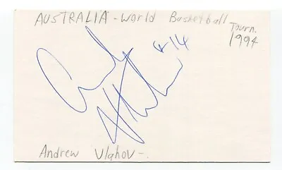 Andrew Vlahov Signed 3x5 Index Card Autographed Basketball Australia • $30