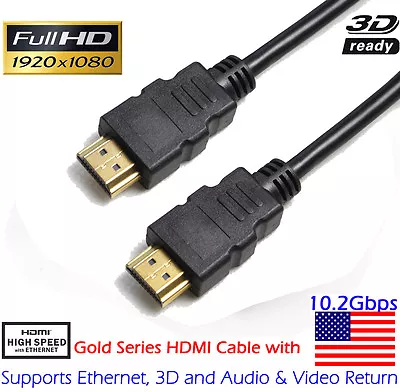 3FT HDMI Cable V1.4 3D High Speed With Ethernet HEC Full HD 1080p Gold Plated • $8.41