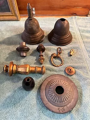 Lot Of Assorted Vintage & Antique Chandelier Lamp Light Fixture Parts Brass • $25