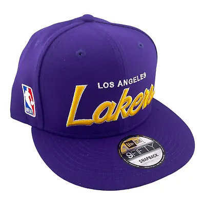 New Era Los Angeles Lakers Script Up Purple/Grey UV NBA 9FIFTY Snapback Hat • $34.99