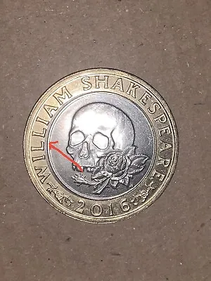 £2365 • Buy William Shakespeare 2 Pound Coin Skull Error Misprint Rare