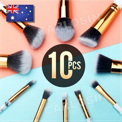 $9.95 • Buy 10pcs Professional Makeup Brush Set Foundation Blusher Cosmetic Make Up Brushes