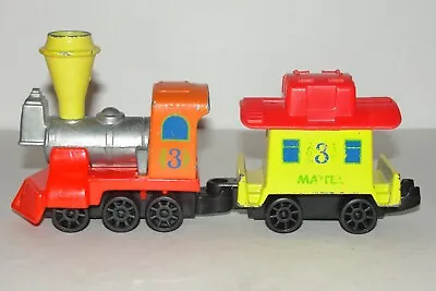 Vintage 1980 Mattel First Wheels Die-Cast Toy Train Engine & Caboose • $4.99