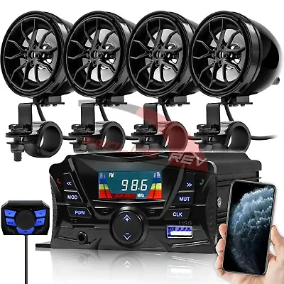 Refurb Bluetooth Motorcycle Stereo Speakers Audio Amplifier System ATV Golf Cart • $59.99