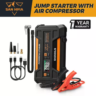 San Hima 12V Jump Starter With Air Compressor 2500A Portable Power Bank Pack • $269.95