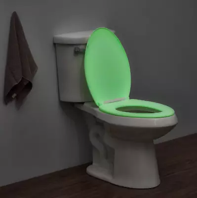 Elongated Toilet Seat Lid Glow In The Dark Green Night Night Soft Close Plastic • $33.77