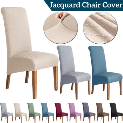 $17.99 • Buy Highback Dining Chair Covers Seat Slipcover Jacquard Chair Protector Removable