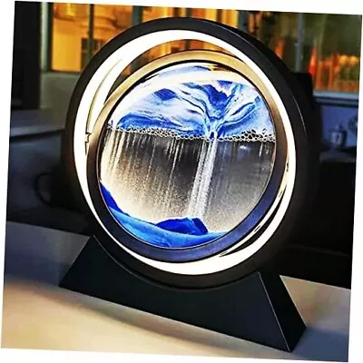 Moving Sand Art Picture With Light 3D Hourglass Deep Sea Sandscape Table Blue • $44.20