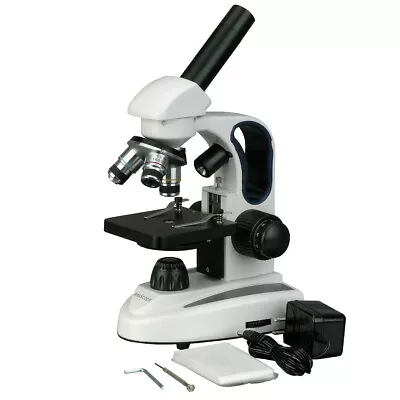 AmScope 40X-800X Cordless Student Microscope W Top & Bottom Lights & Metal Frame • $86.99