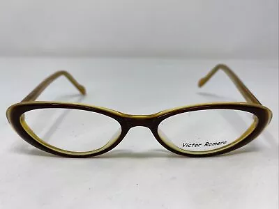 Victor Romero Italy HM-009 BROWN/WHITE 52-18-140 Full Rim Eyeglasses Frame IQ39 • $45