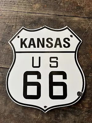 Kansas Us 66 Vintage Porcelain  Gas And Oil Sign • $20.50