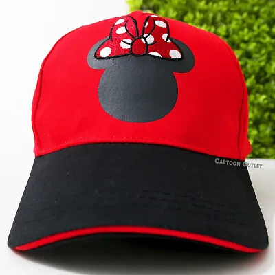 Disney Minnie Mouse Cap Hat Embroidered Bow Women's Red Baseball Cap New Lady • $9.95