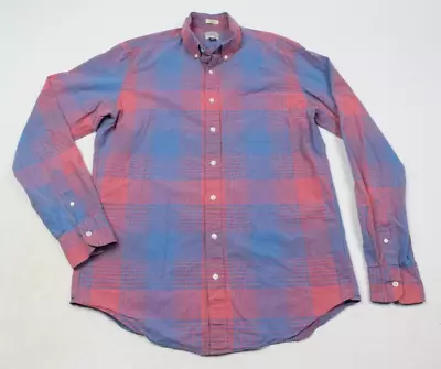 J.Crew Shirt Mens MT Blue Red Plaid Classic Fit Long Sleeve Button-Down Cotton • $15.97