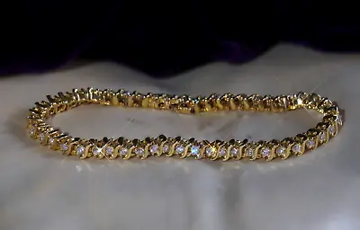 14k Diamond Tennis Bracelet Vintage Solid Yellow Gold Estate Fine Vs 3.02 Carats • $3400