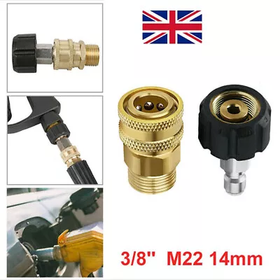 M22-14/15mm To 3/8  Or 1/4  Quick Release Connector Hose Adapter Pressure Washer • £8.34