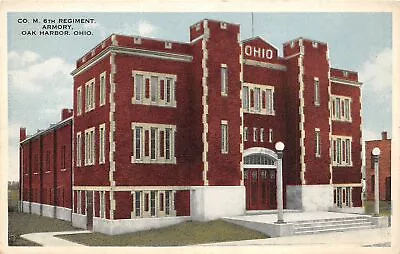 G21/ Oak Harbor Ohio Postcard C1910 6th Regiment Armory Building Company M • $7