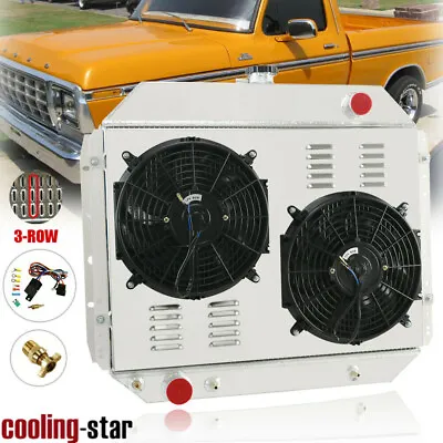 $346.44 • Buy 3 Row Radiator+shroud Fan+relay For 66-79 Ford F100 /f150 F250 F350 Bronco Truck