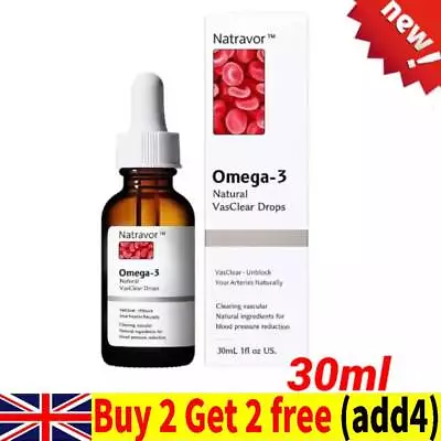 Vegan Omega-3 Natural Vasclear DropsFish Oil AlternativeDHAEPAImmune Suppor • £5.09