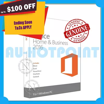 Microsoft Office 2016 Home&Business Windows English PC Key Card & DVD W/ Outlook • $315.84