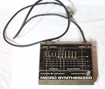 Vintage Electro-Harmonix Micro Synthesizer 1980s Black Analog Guitar Synth Pedal • $424.06