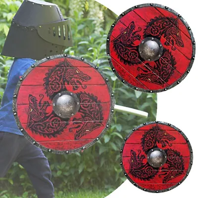 £21.60 • Buy Wooden Shields Hand Viking Medieval Round Weapons Cosplay Retro Home Wall Decor