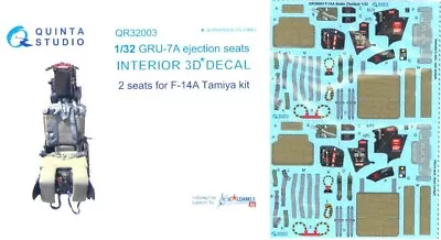 Quinta Studios 1/32 GRU-7A F-14 EJECTION SEATS 3D DECAL COLORED INTERIOR Tamiya • $19.99