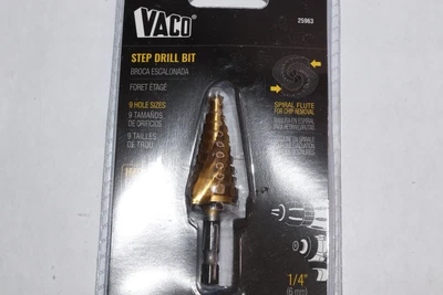 $31.40 • Buy Vaco Spiral Double-Fluted Step Drill Bit 1/4  25963