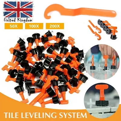 £27.99 • Buy 50/200pcs Tile Leveling System Kit Reusable Tile Spacer Wall Floor Clips Tool UK