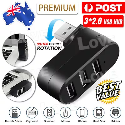 $6.45 • Buy 3-Port USB HUBs Distribution Splitter Adapter Super Speed Data Hub For Laptop PC