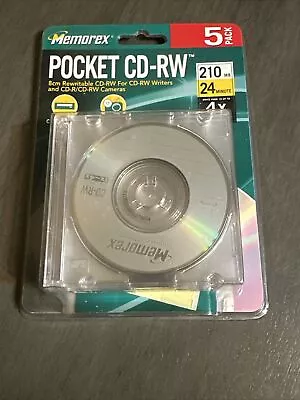 Memorex Pocket CD RW 8cm Rewritable 210 MB 24 Minute 4x Multi Speed 5 Pack • $11.99