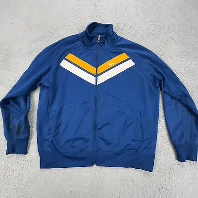 Vintage NIKE Track Jacket Adult 2XL Blue Poly Warm Up Y2K's Suit Basketball • $25.42