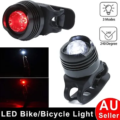 Waterproof CR2032 Batteries LED Bike Bicycle USB Front Back Tail Light Headlight • $12.49