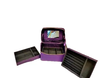 Portable Jewelry Case With 3 Tier Organizers Large Mirror Key And Lock • $24.97