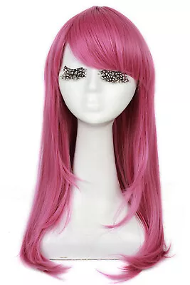 65cm Long Straight 8 Colors Pink Black Brown Classic Anime Cosplay Wigs Free Cap • $15.99