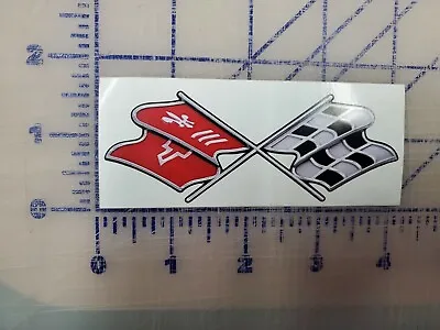 Vintage Updated Chevy Cross Flags Sticker Decal 4  Winner • $3.79