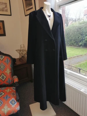 £89 • Buy OUTSTANDING Victorian Style Black Wool /Cashmere Riding Coat Fit & Flare UK 16