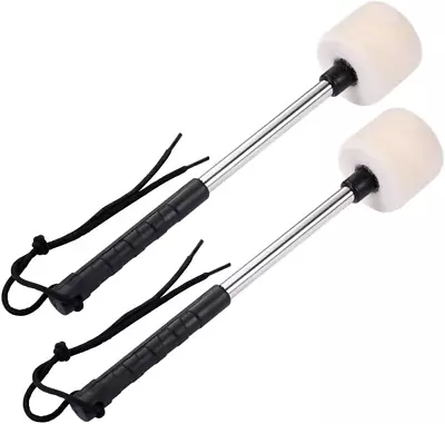 A Pair Of Bass Drum Mallets Timpani Mallet Felt Mallets Sticks With Stainless St • $21.99