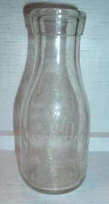 Old Pint Size Milk Bottle Clover Dairy Wilmington De  Delaware • $6.99