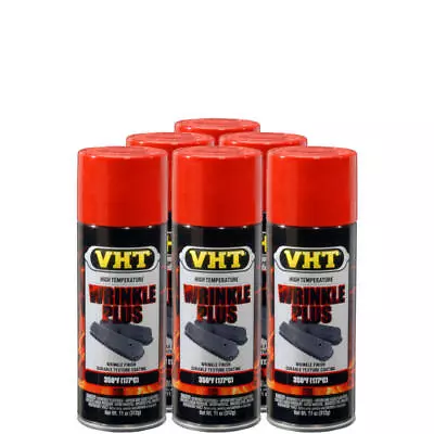 VHT Paint VHTSP204 (6-PACK); Wrinkle Plus 11oz Aerosol Red 350�F Intermittent • $80.53