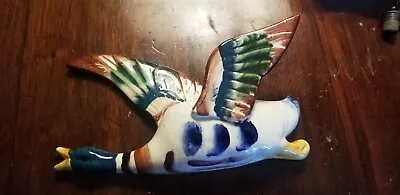 £11.60 • Buy Vintage Japan Japanese Pottery Wall Pocket Mallard Duck Flying