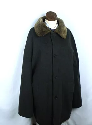 Seraphin France Gray Brown Reversible Mouton Shearling Coat 48 • $870