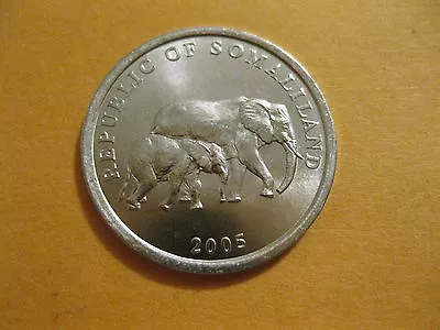  2005 Somaliland Coin    ELEPHANT WITH BABY    Uncirculated Beauty  • $1.35