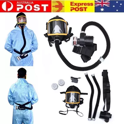 Electric Supplied Air Fed Full Face Gas Face Cover Mask Constant Flow Respirator • $151.99