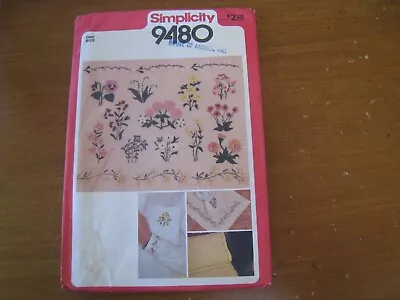 9480 Sewing Pattern Transfers For Embroidery Floral Designs Simplicity Vintage • $7