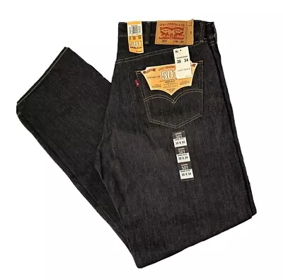 NEW Levi's 501 Original Shrink To Fit Jeans Blue Button Fly Straight Mens 38x34 • $46.77