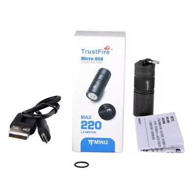220 Lumens 2 Mode Adjustable Micro USB Rechargeable Anti Shock Electric Torch • £14.47