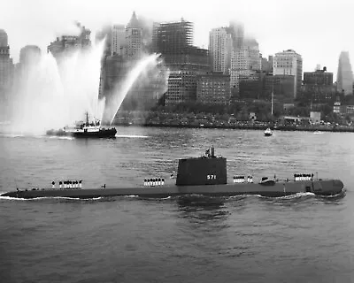 USS NAUTILUS  Submarine 1958 Photo NYC Celebration Voyage Under North Pole 8X10 • $7.99