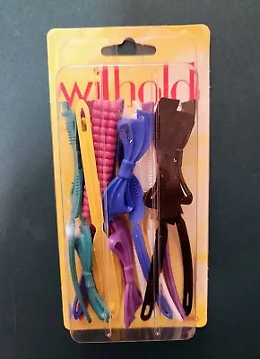 -Vintage Wilhold Hair Barrettes 14 Count Multicolored Plastic Clasp Non-slip • $6.50